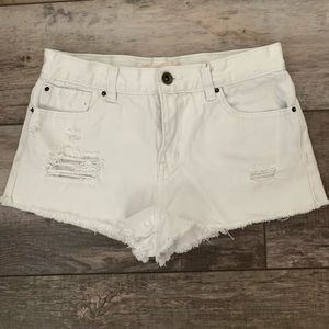 White Jean Shorts
